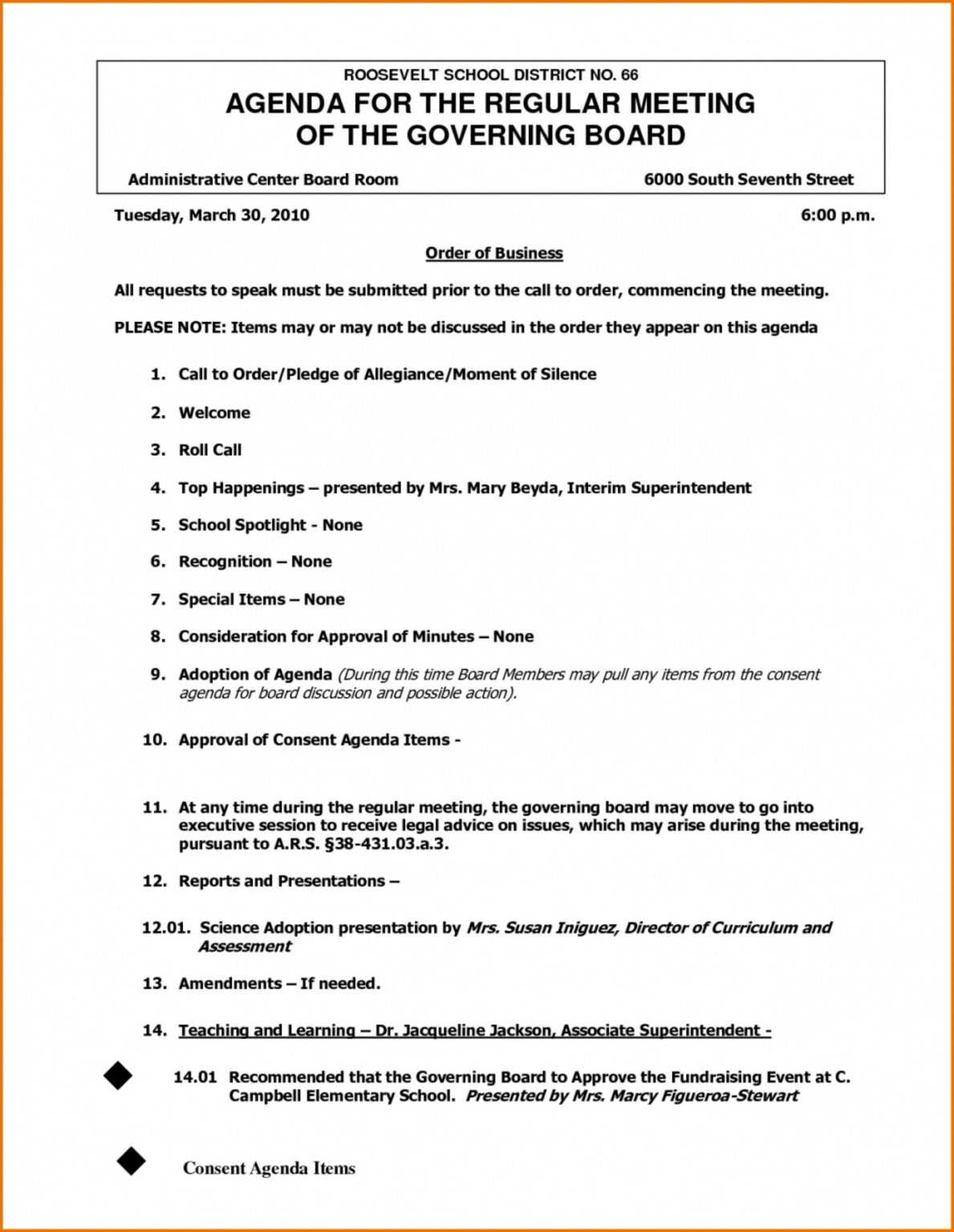 032 Free Nonprofit Board Meeting Agenda Template Ideas throughout