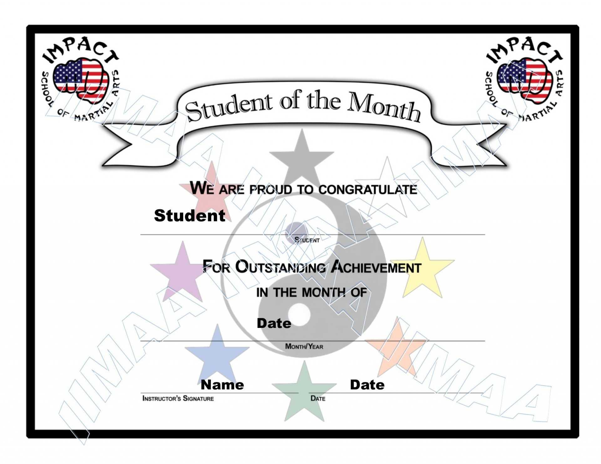 033 Karate Certificate Templates Free Download Editable With Free Printable Student Of The Month Certificate Templates