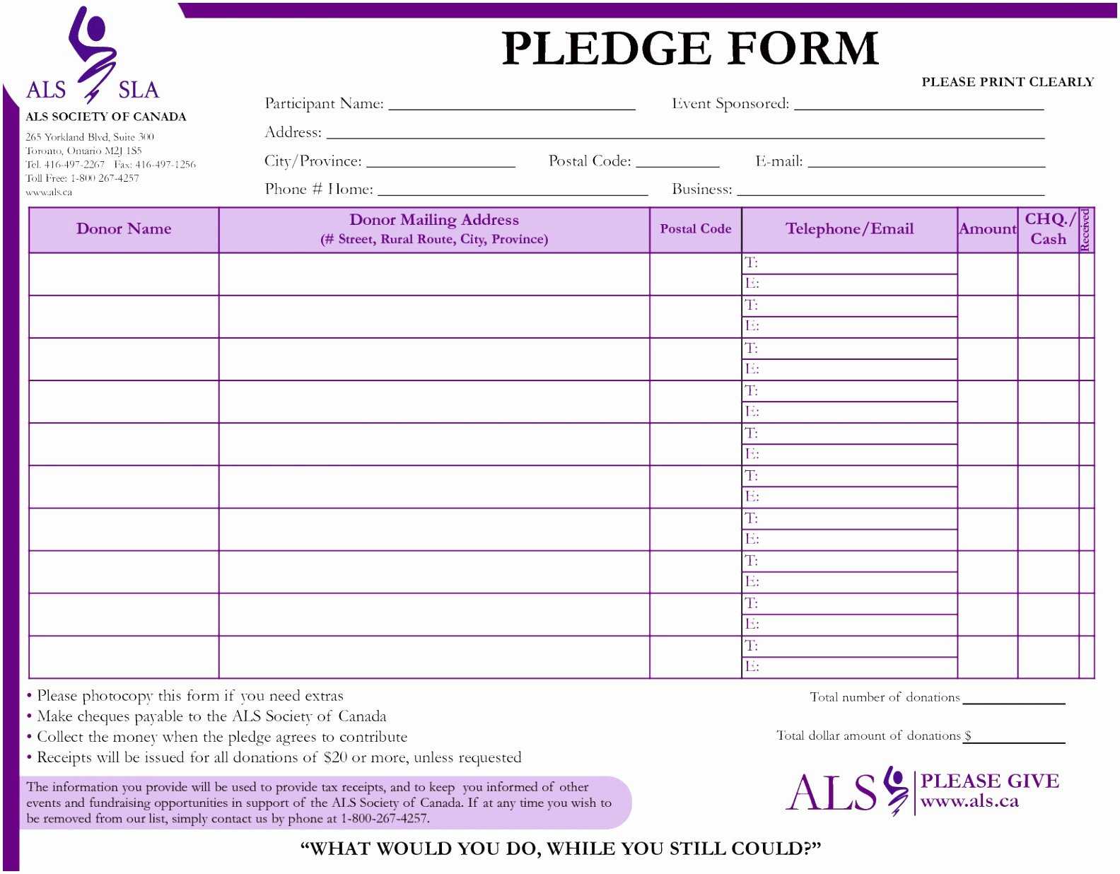 039 Pledge Card Template Word Best Of Fundraiser Form Pttyt Throughout Free Pledge Card Template