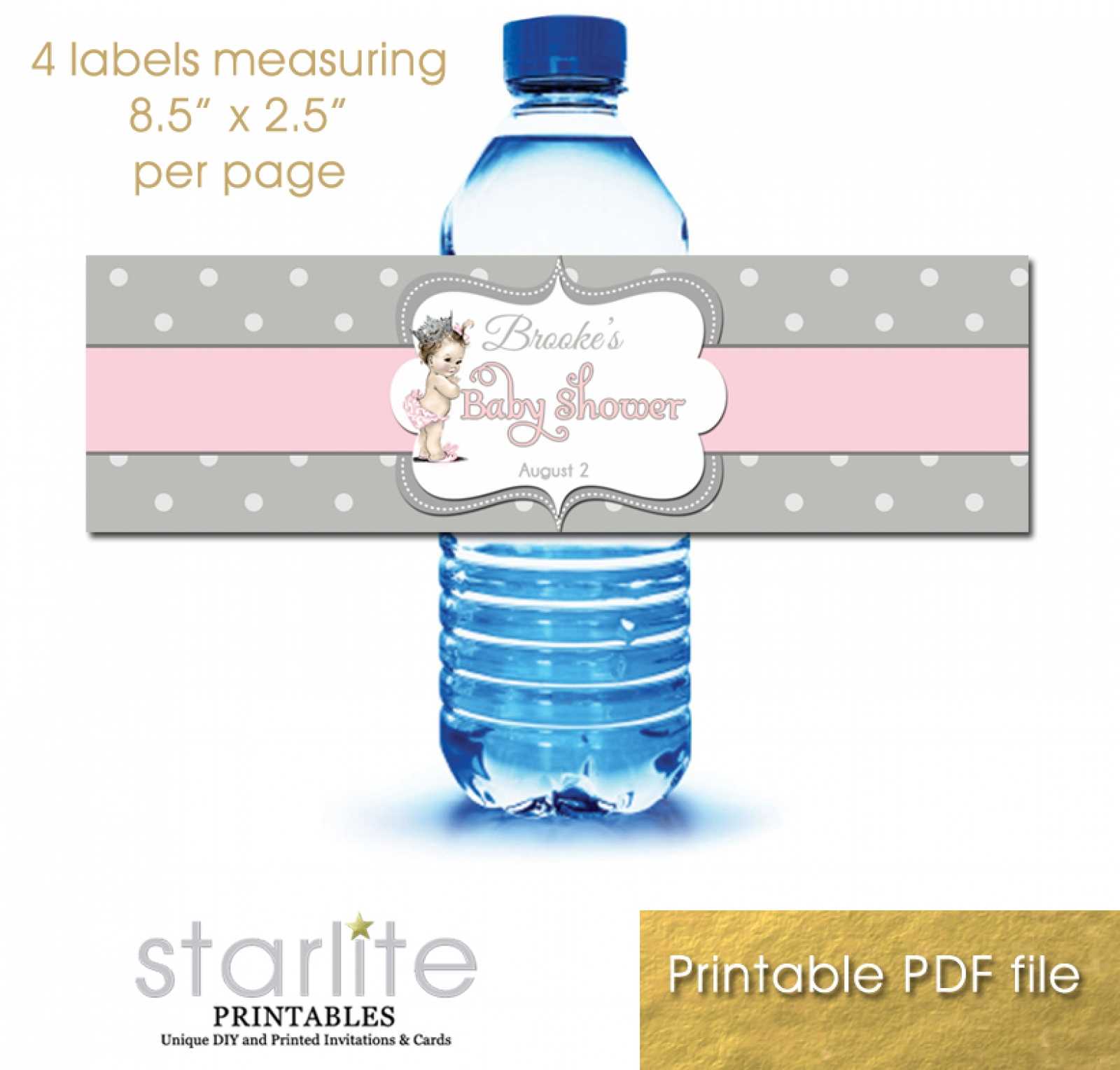040 Free Printable Water Bottle Template For Bowling Party Within Free Printable Water Bottle Labels Template
