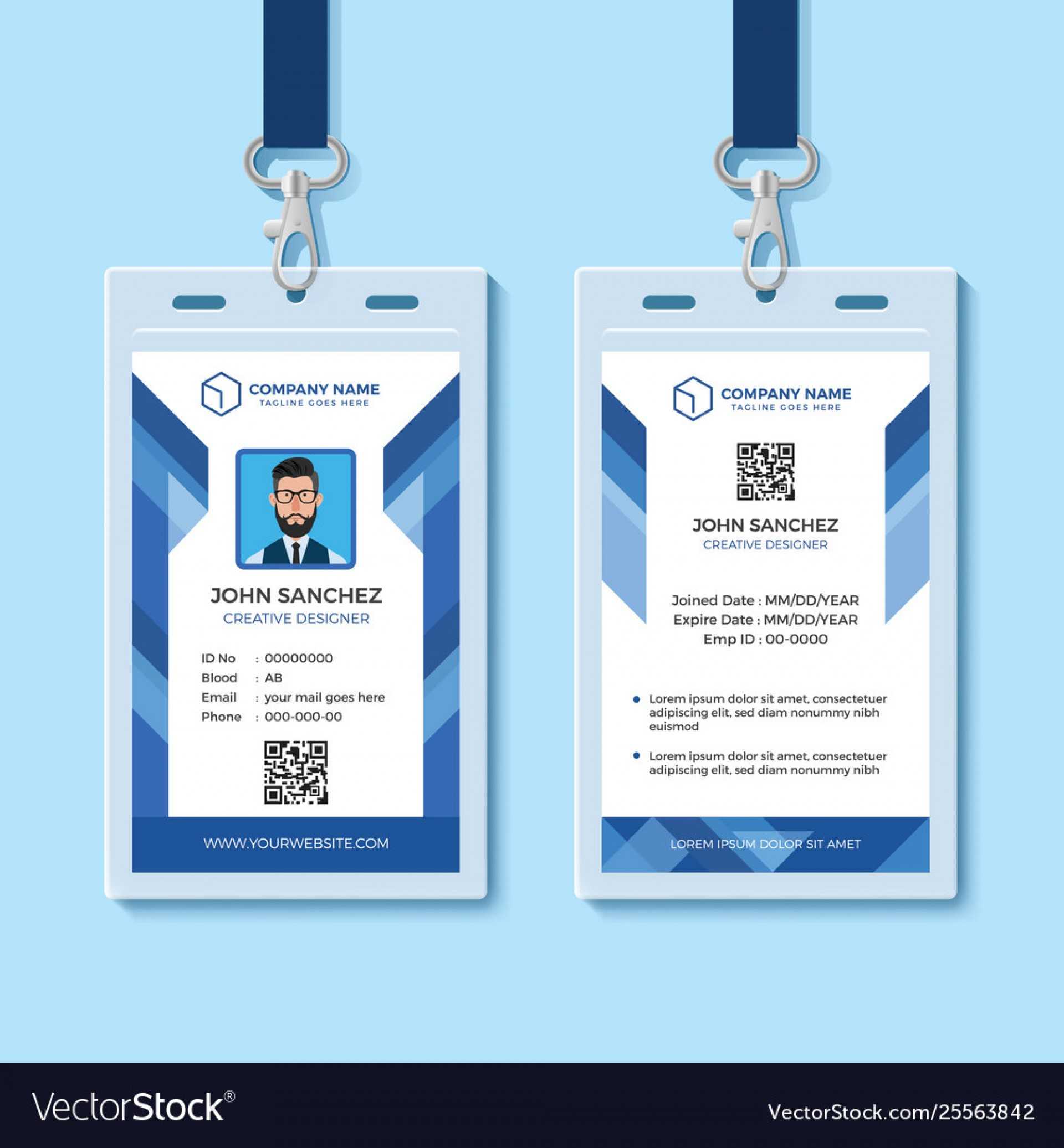 042 Template Ideas Employee Id Card Templates Blue Design With Free Id Card Template Word