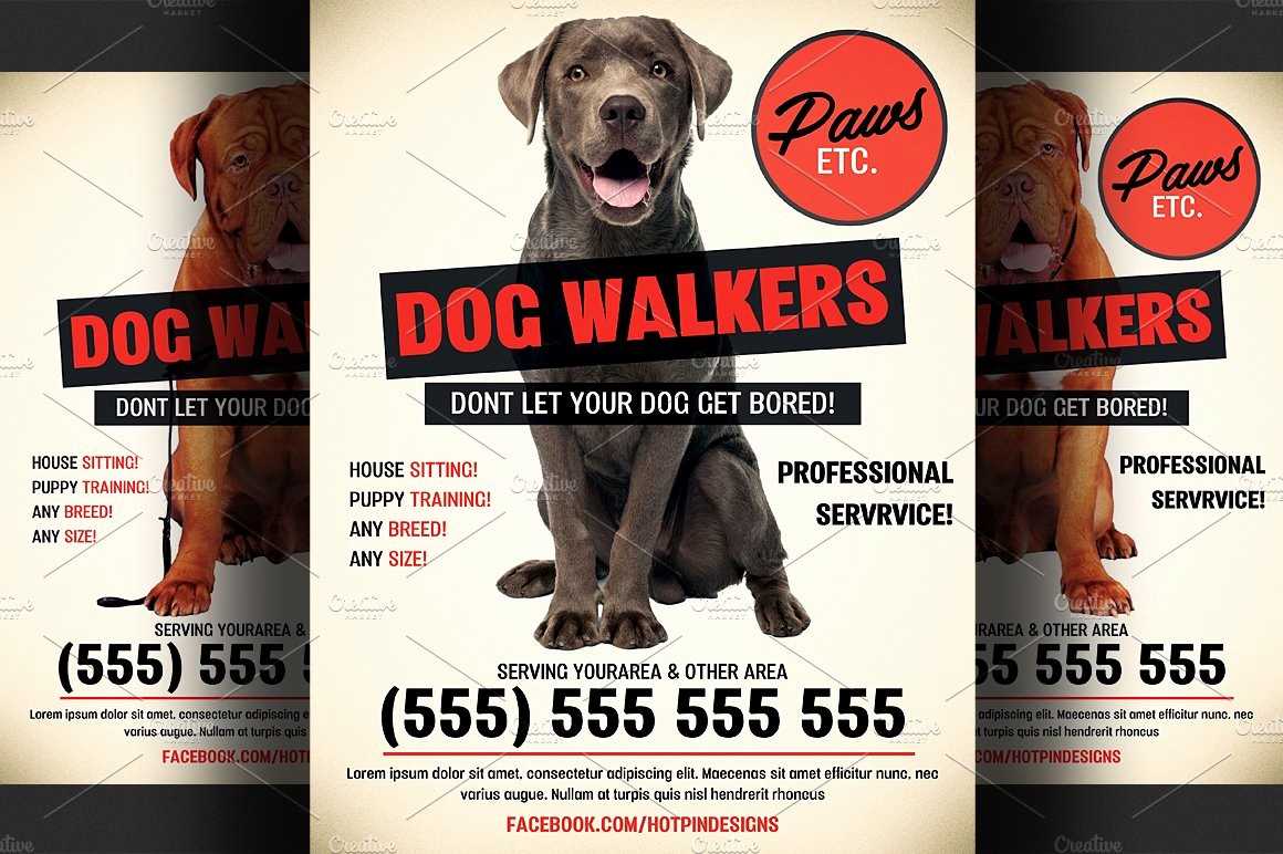 044 Free Dog Walking Flyer Template Ideas Walker Fresh Within Dog Grooming Flyers Template