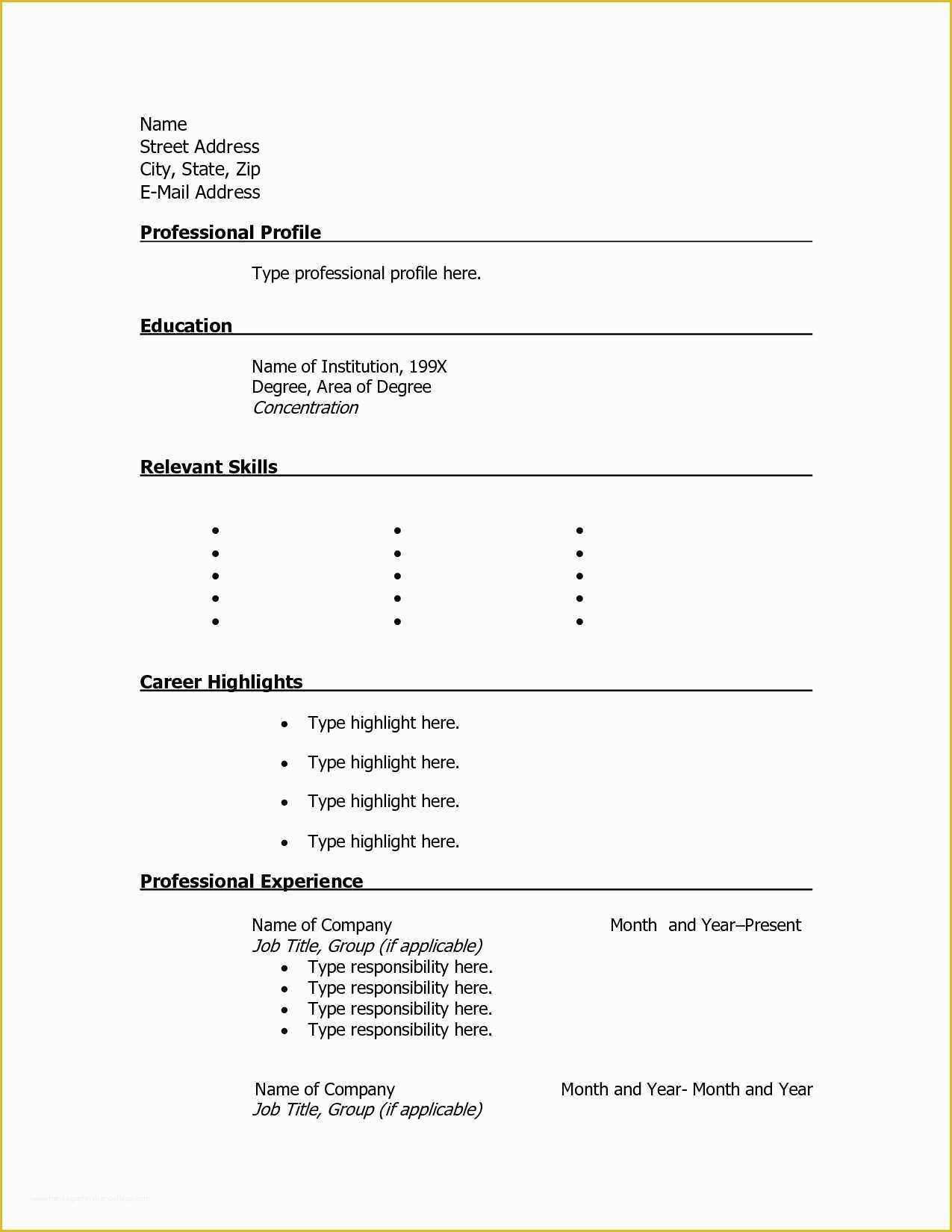 046 Free Resume Templates To Fill In And Print Of New With Free Blank Resume Templates For Microsoft Word