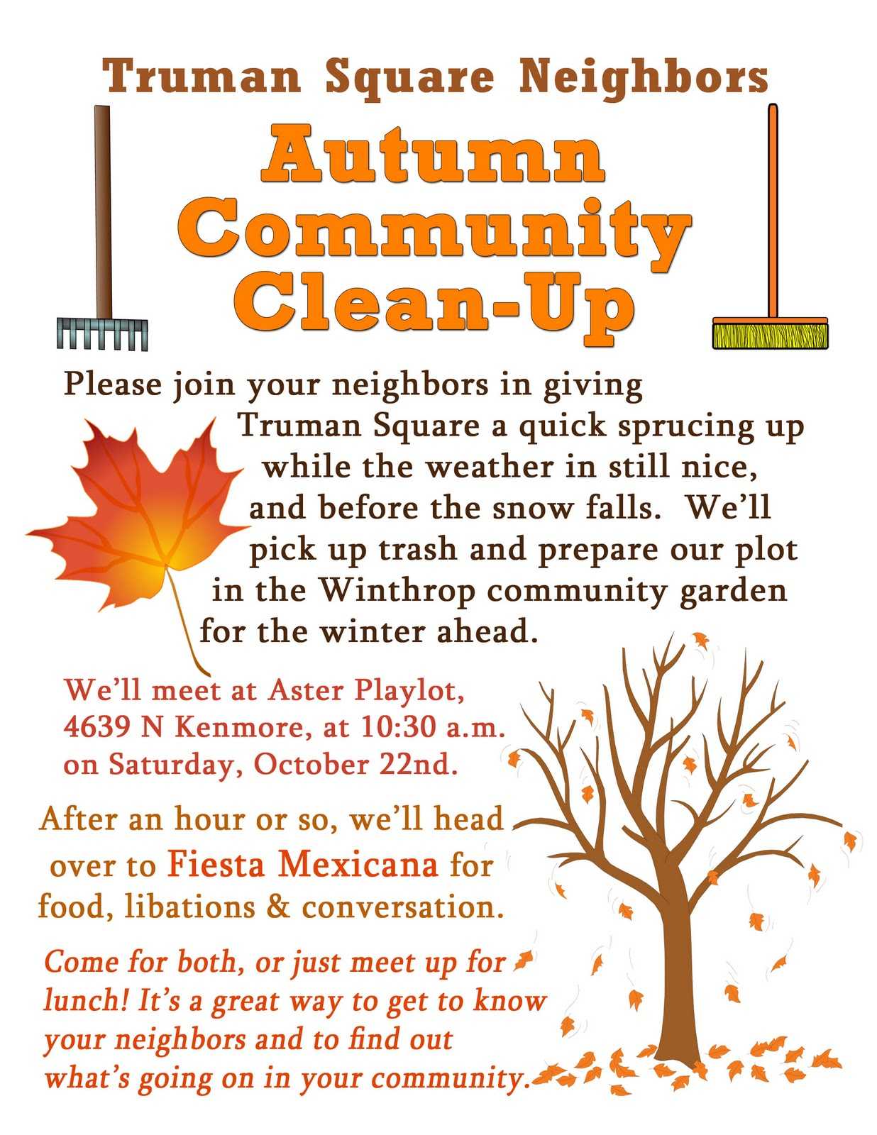 10 Best Photos Of Community Newsletter October – Community In Fall Clean Up Flyer Template