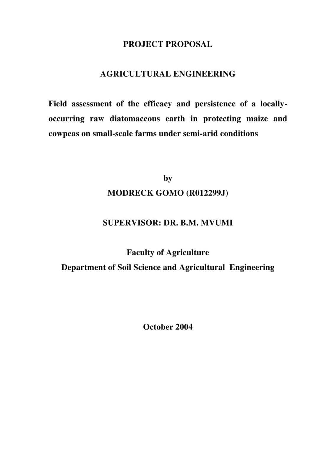 chemical engineering research proposal sample