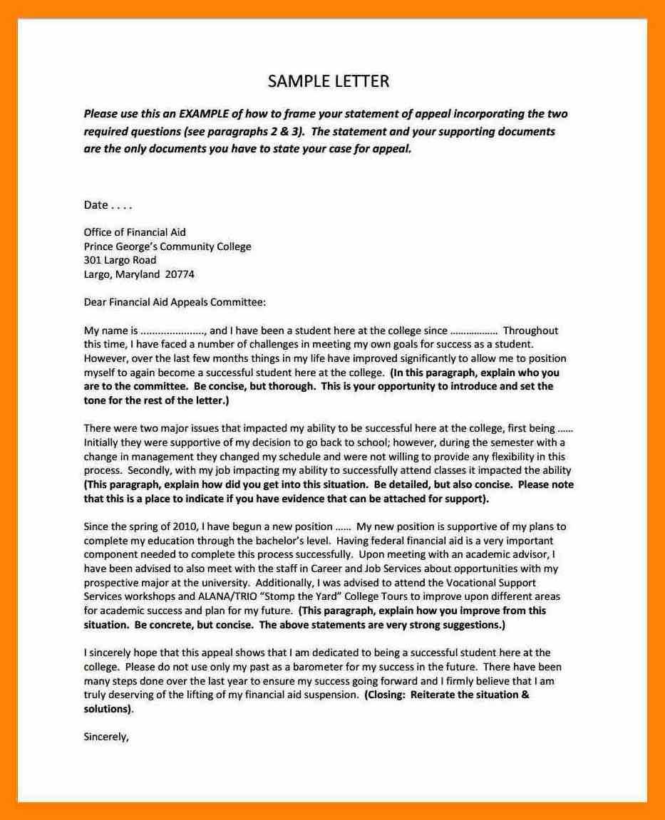 10+ Financial Aid Appeal Letter Example For Bad Grades For Financial Aid Appeal Letter Template