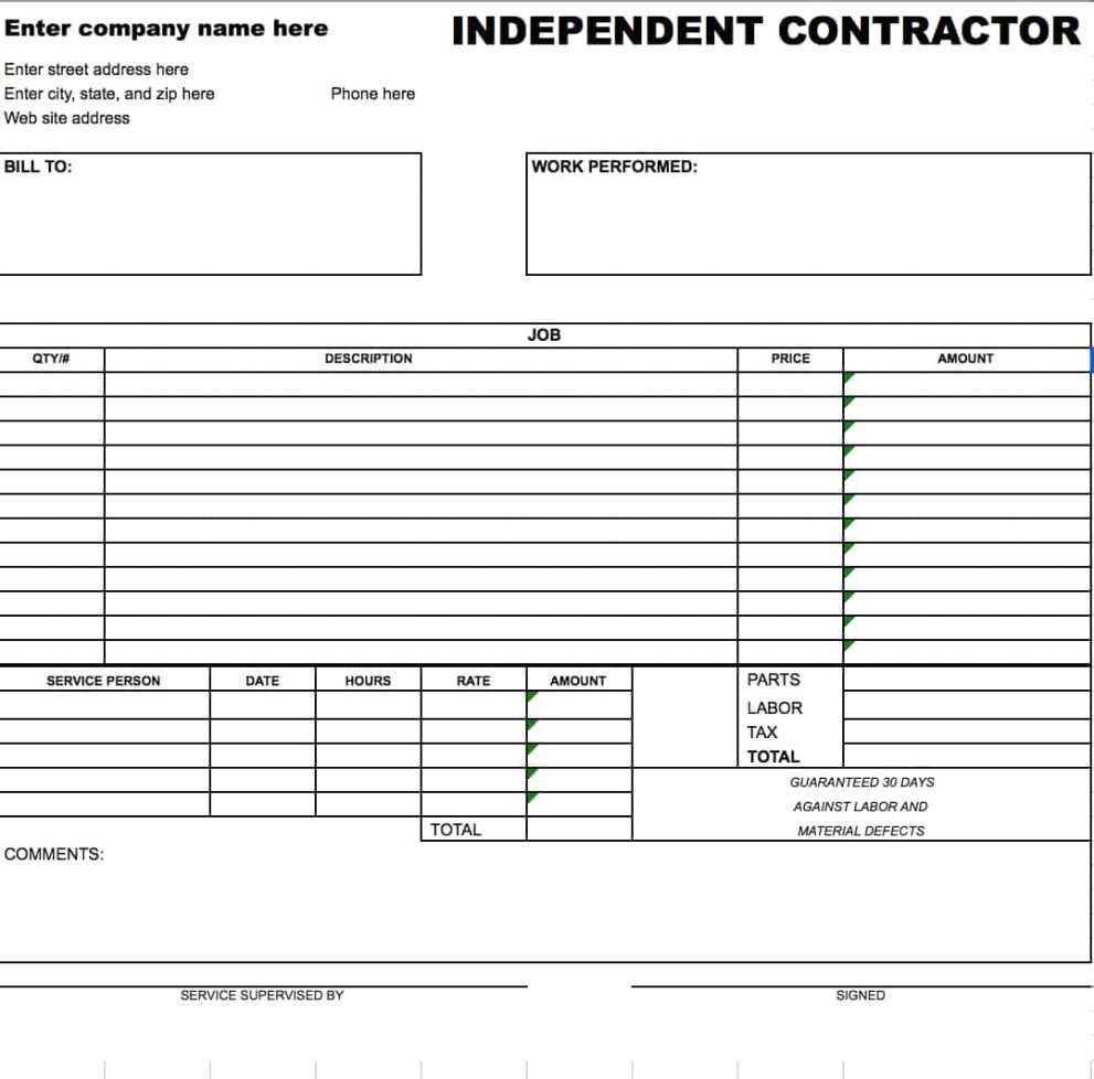 1099 Invoice – Colona.rsd7 Intended For Contractors Invoices Free Templates