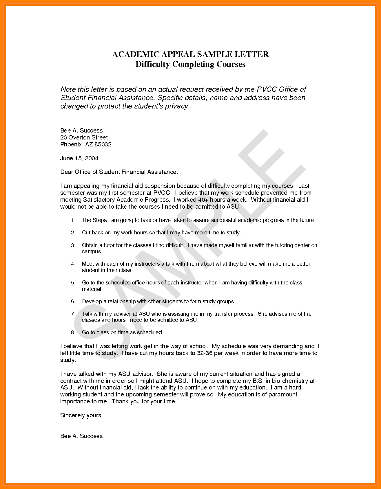 11+ Example Of Sap Appeal Letter | Inta Cf In Financial Aid Appeal Letter Template