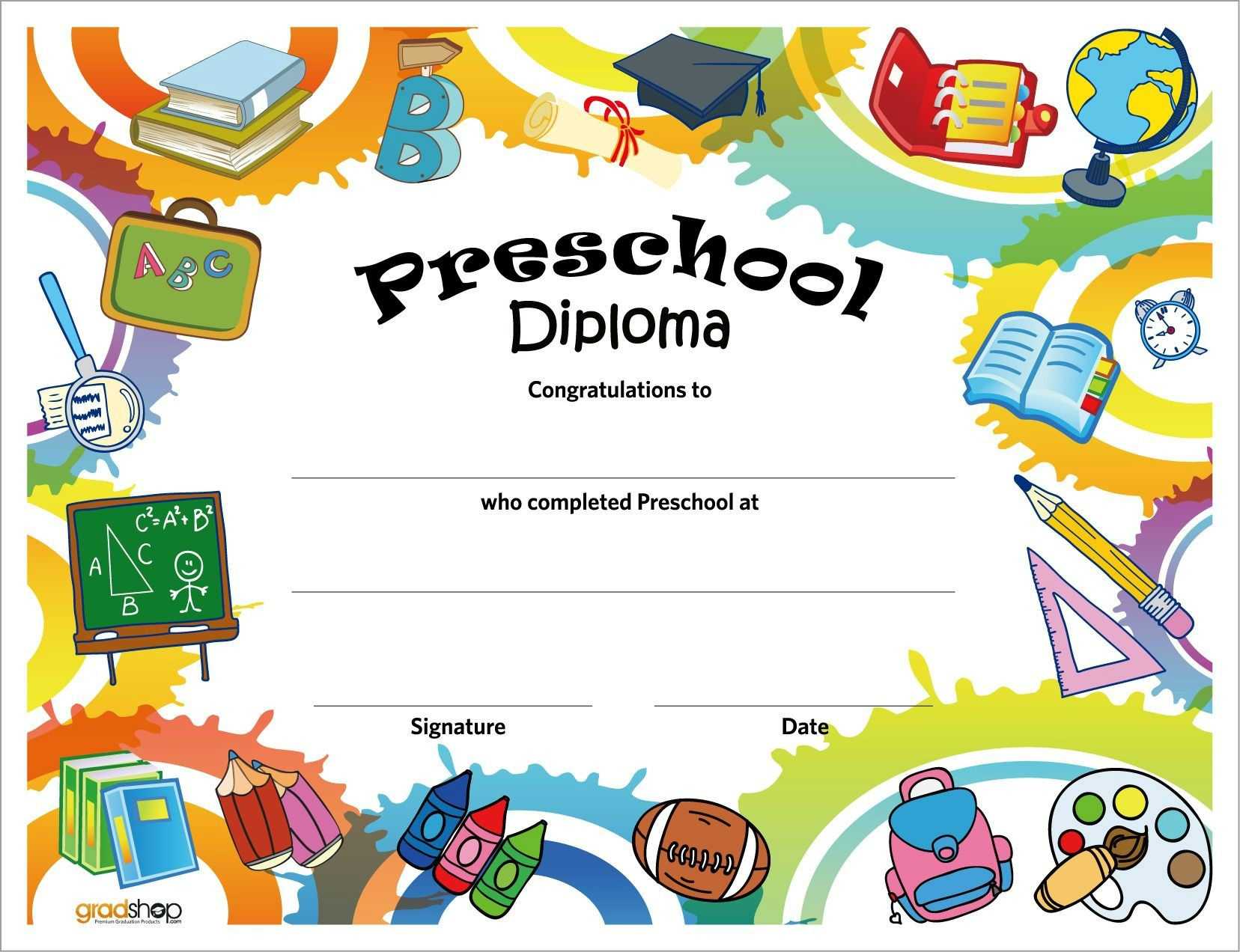 11+ Preschool Certificate Templates – Pdf | Free & Premium With Free Printable Certificate Templates For Kids