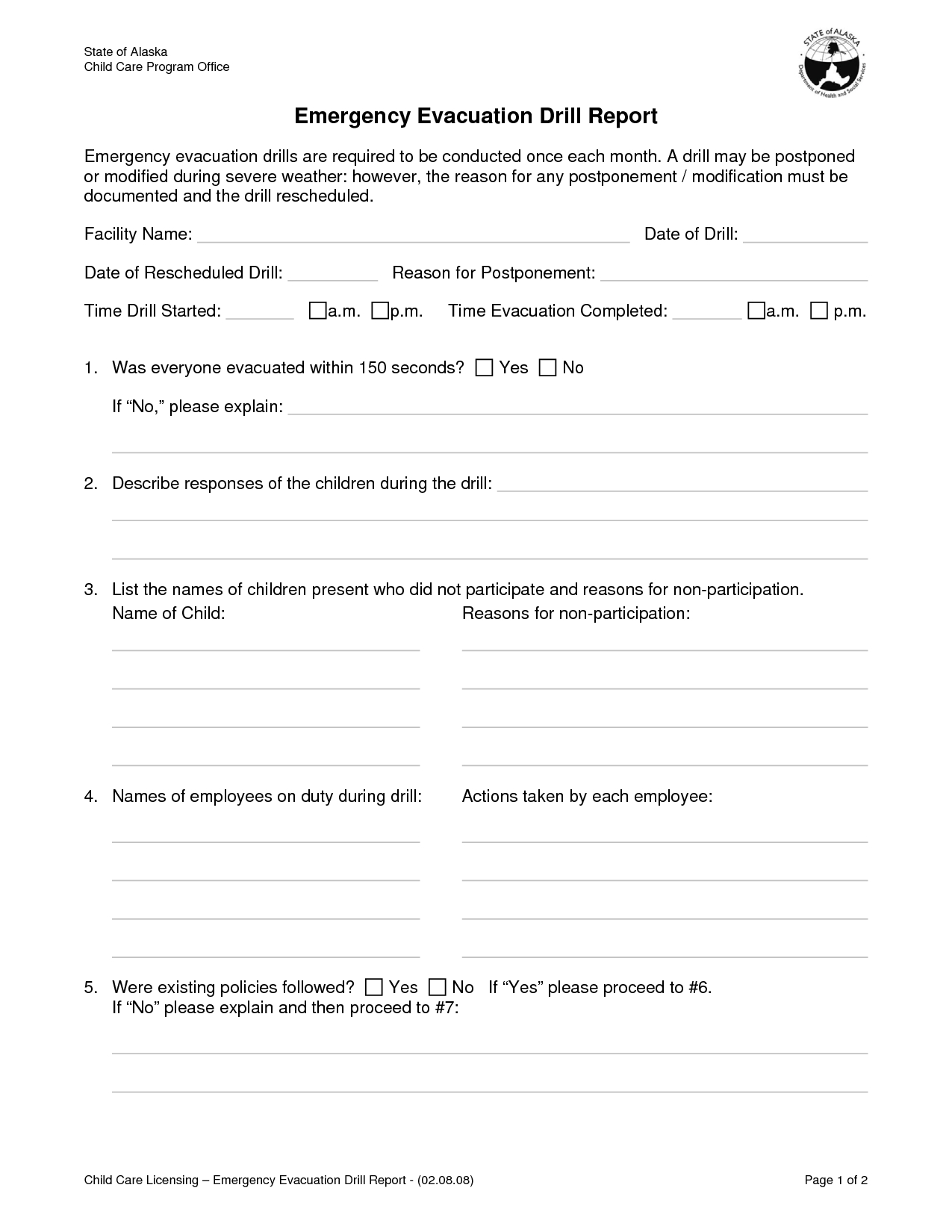 12 Best Photos Of Evacuation Drill Evaluation Form Intended For Emergency Drill Report Template