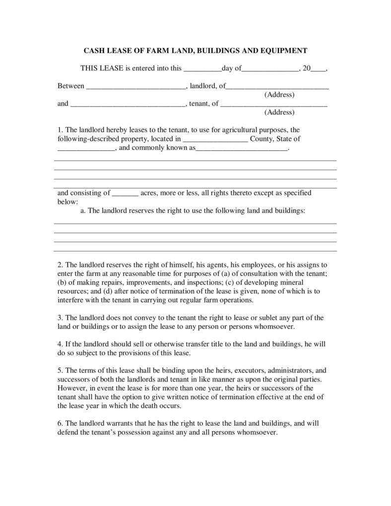 13+ Farm Lease Agreement Templates - Pdf, Word | Free Regarding Farm Business Tenancy Template