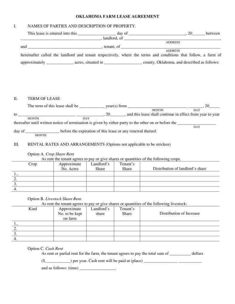 13+ Farm Lease Agreement Templates – Pdf, Word | Free With Regard To Farm Business Tenancy Template