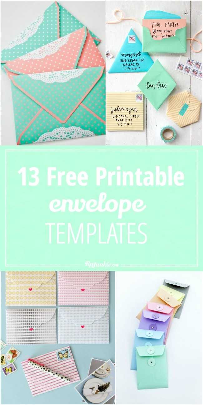 13 Free Printable Envelope Templates – Tip Junkie Throughout Envelope Templates For Card Making