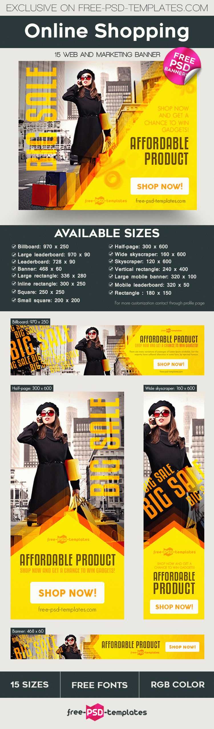 15 Free Online Shopping Banner In Psd | Free Psd Templates Intended For Free Online Banner Templates