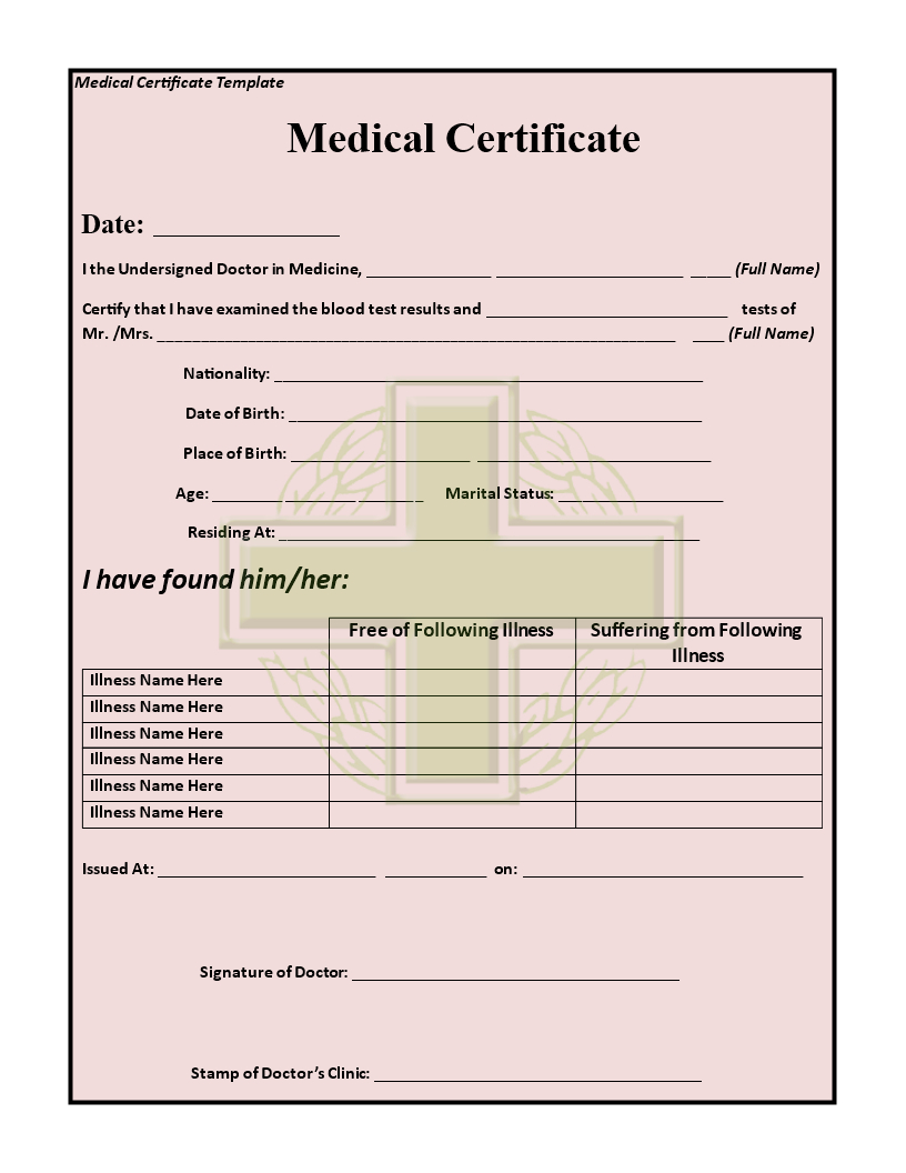 15+ Medical Certificate Templates For Sick Leave – Pdf, Docs Intended For Free Fake Medical Certificate Template