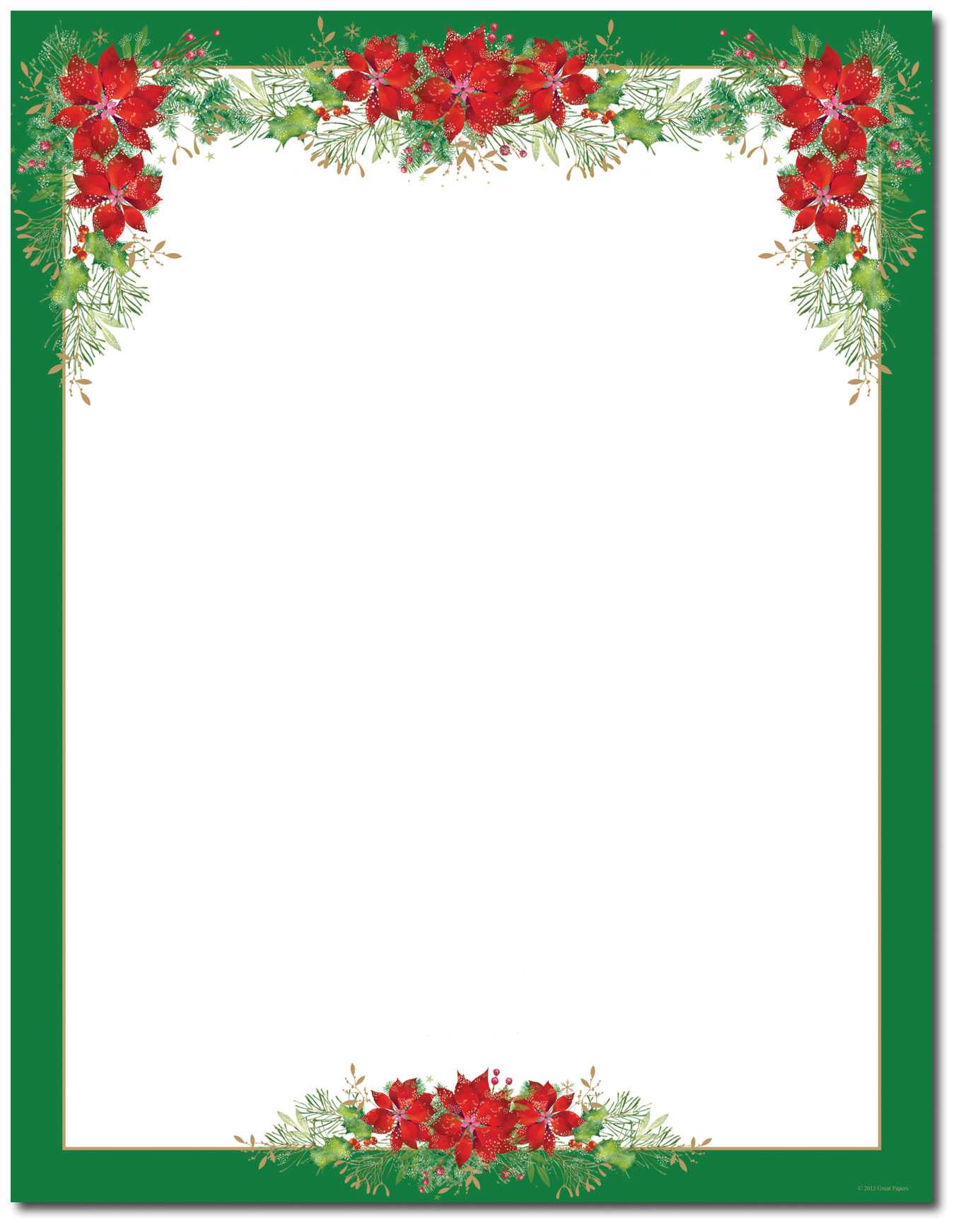 15 Poinsettia Page Border Designs Images – Free Printable Intended For Free Christmas Letterhead Templates