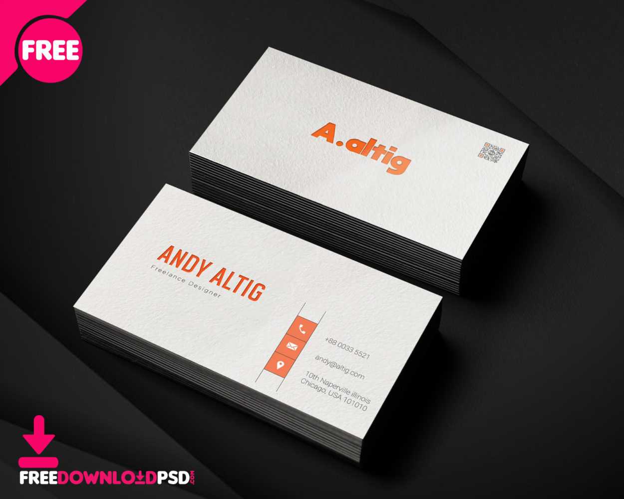 150+ Free Business Card Psd Templates With Freelance Business Card Template