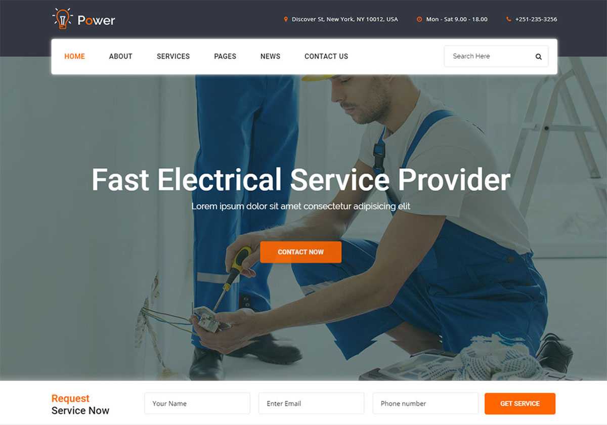 18 Best Electrician Website Templates (Html & WordPress For Estimation Responsive Business Html Template Free Download