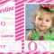1St Birthday Invitations Girl Free Template : First Birthday In First Birthday Invitation Card Template