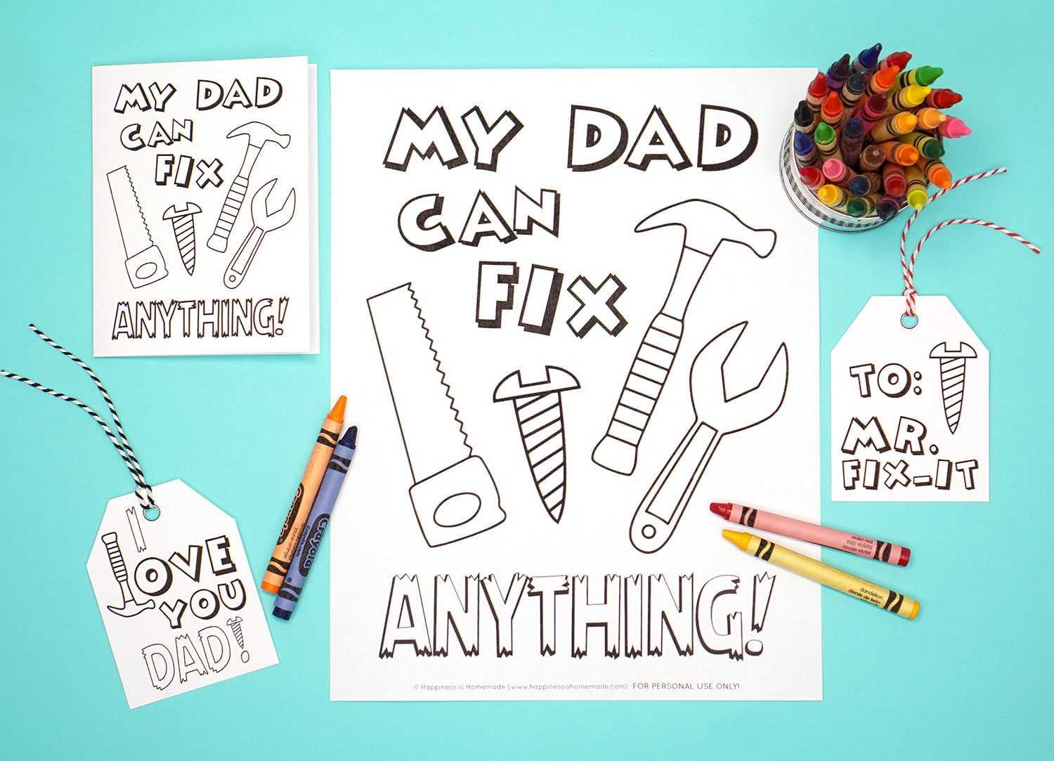 20+ Free Father's Day Printables – Happiness Is Homemade Intended For Fathers Day Card Template