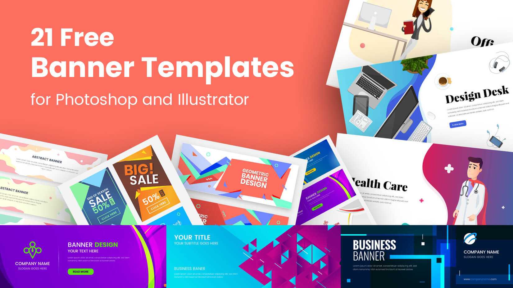 21 Free Banner Templates For Photoshop And Illustrator Inside Free Online Banner Templates