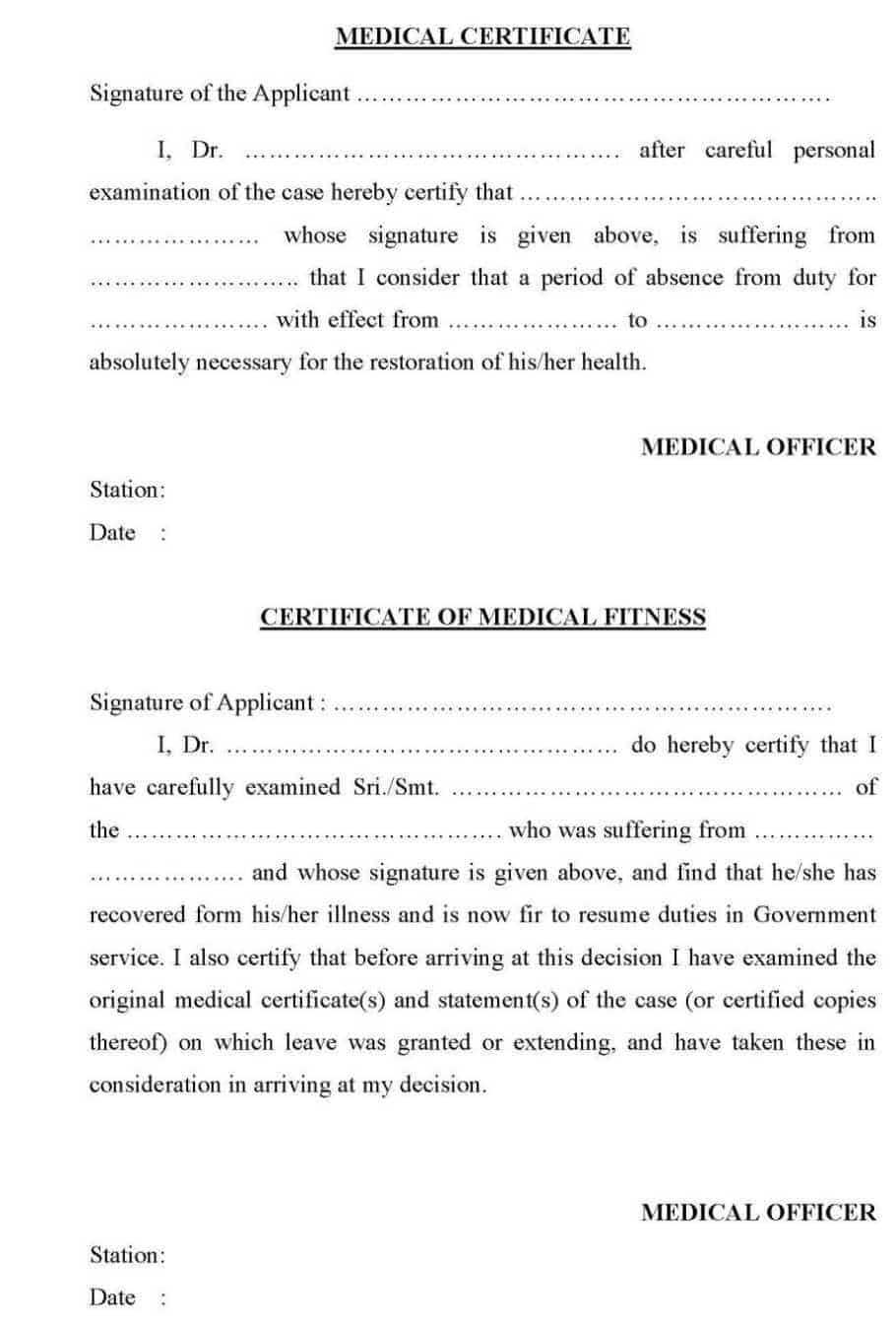 21+ Free Medical Certificate Template – Word Excel Formats Regarding Free Fake Medical Certificate Template