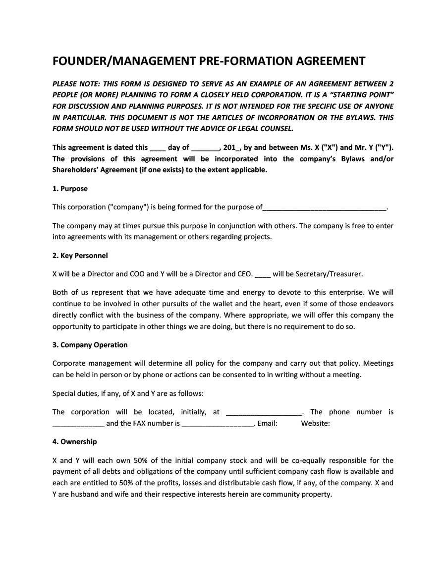 22 Great Founders Agreement Tramples [For Any Startup] ᐅ Pertaining To Founders Agreement Template