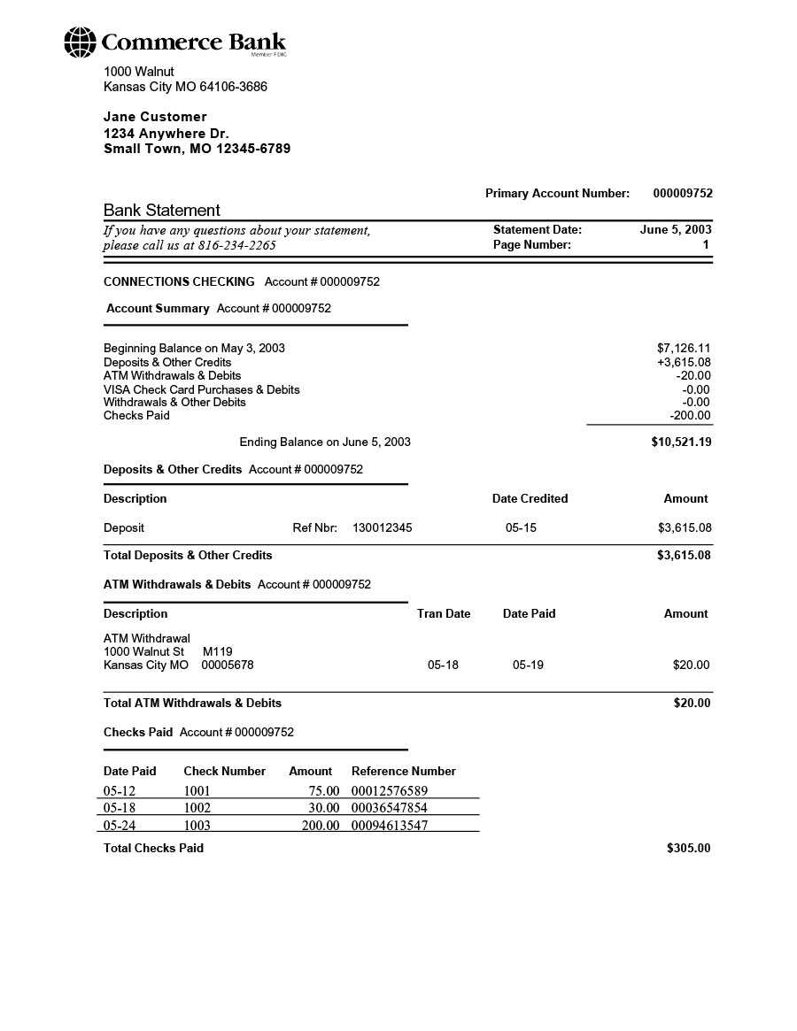 23 Editable Bank Statement Templates [Free] ᐅ Template Lab In Credit Card Statement Template