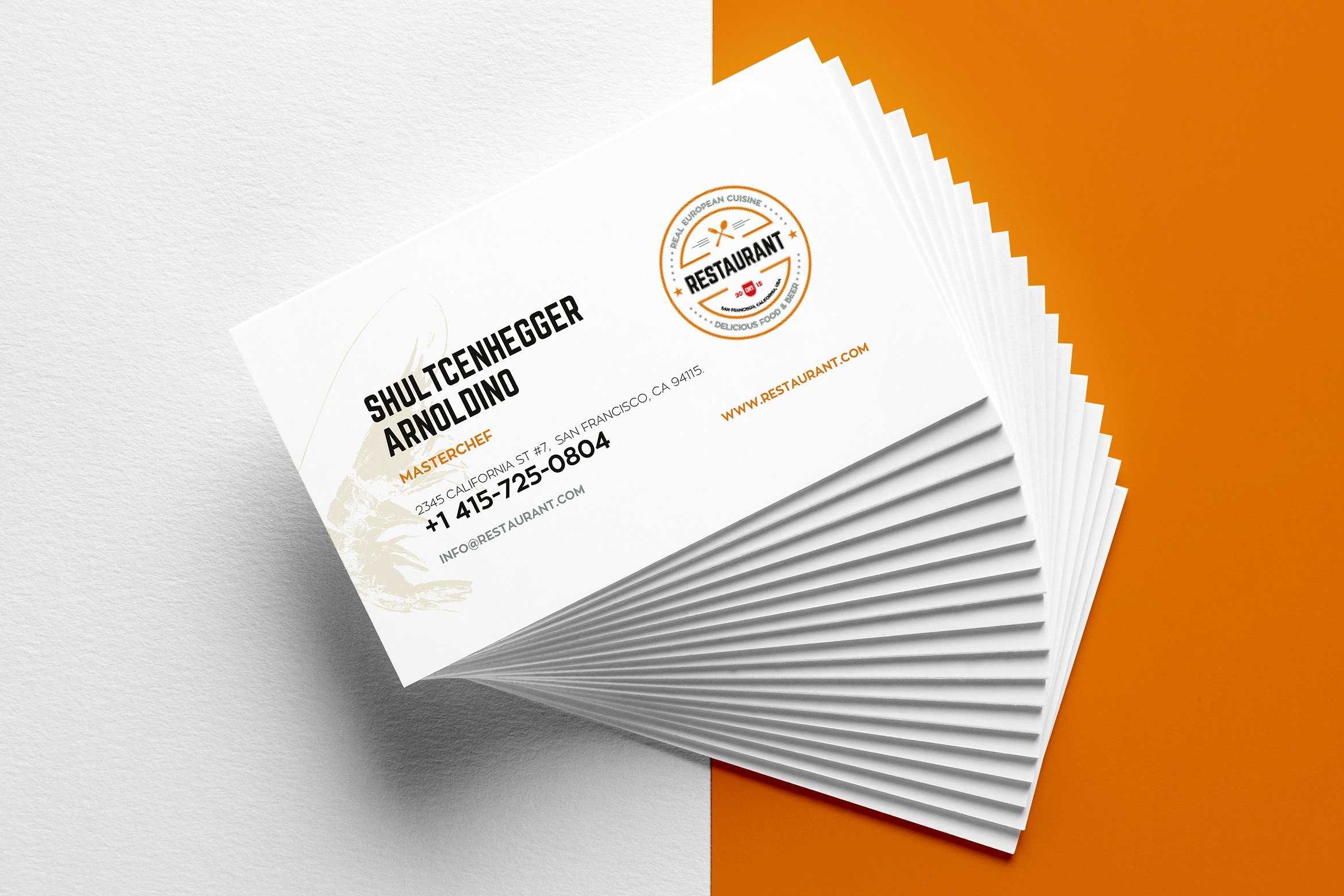 29+ Creative Restaurant Business Card Templates – Ai, Apple Regarding Front And Back Business Card Template Word
