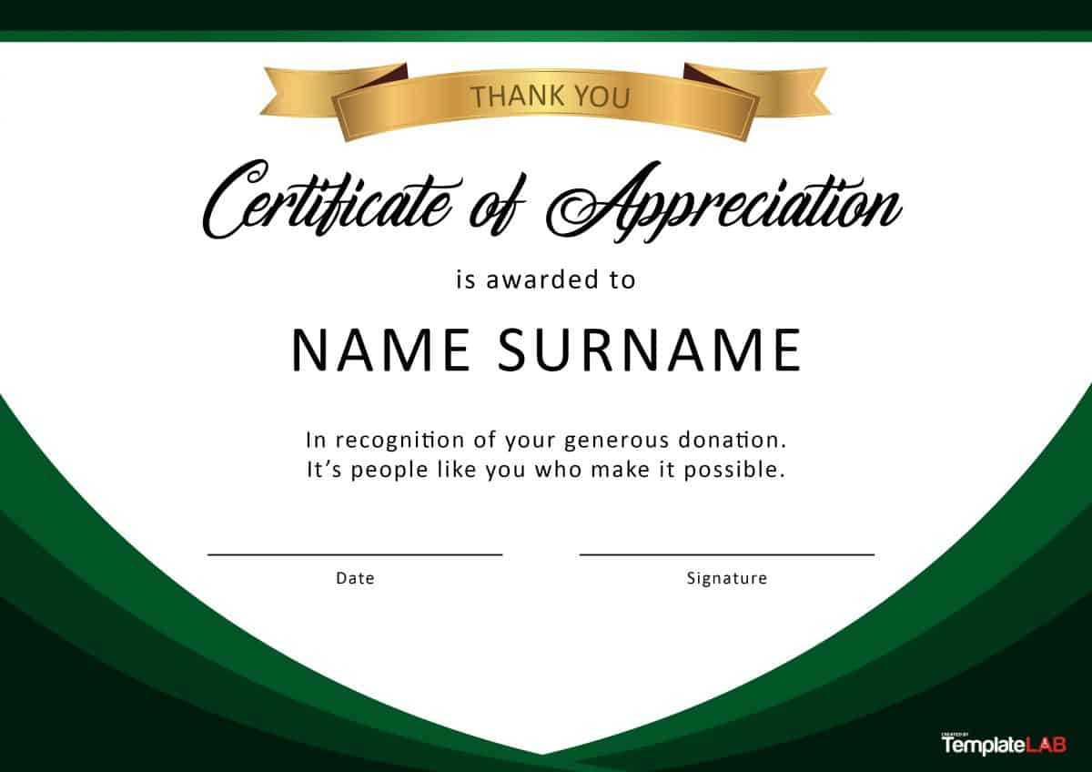 30 Free Certificate Of Appreciation Templates And Letters With Regard To Free Template For Certificate Of Recognition
