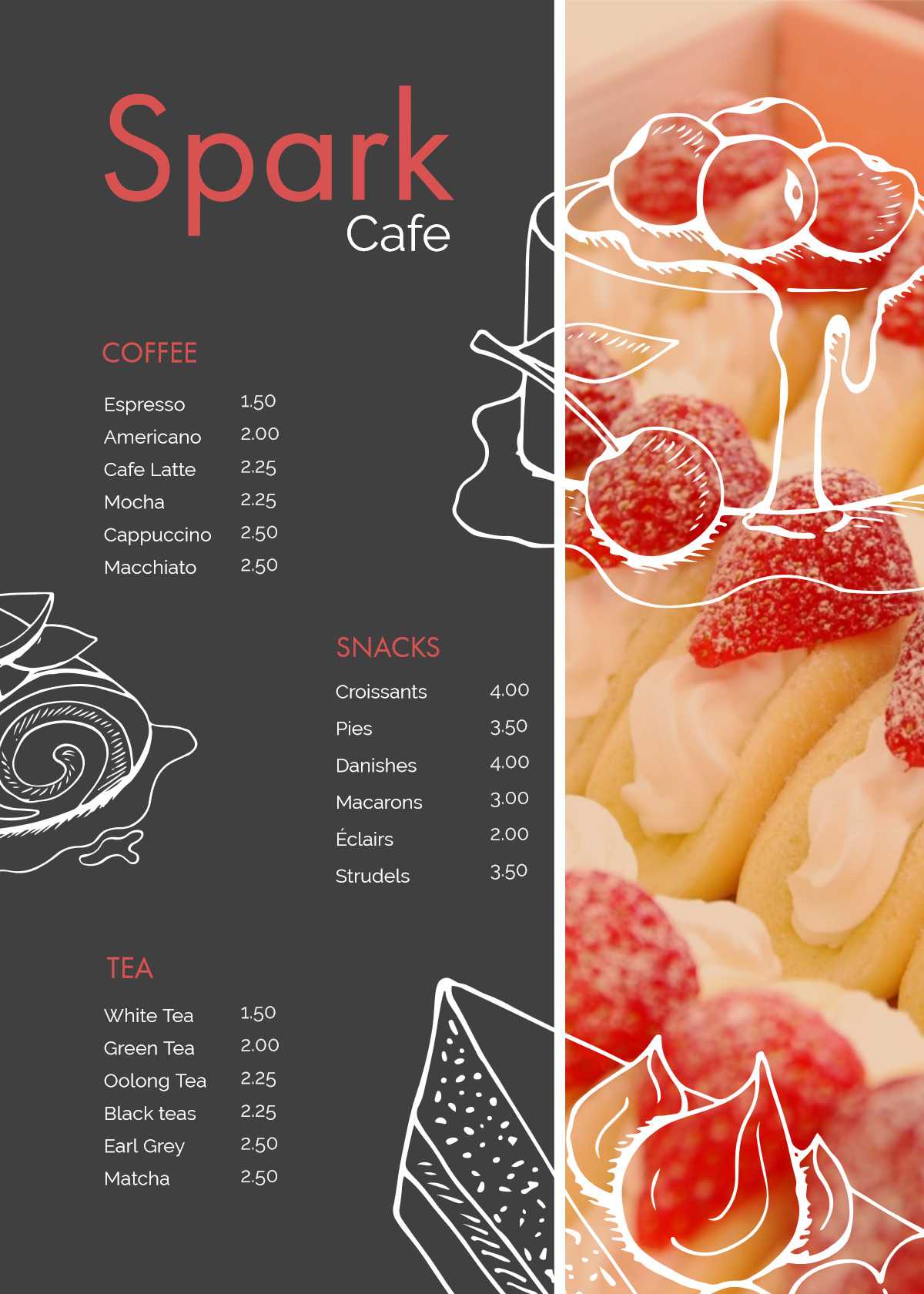 32 Free Simple Menu Templates For Restaurants, Cafes, And Inside Free Bakery Menu Templates Download