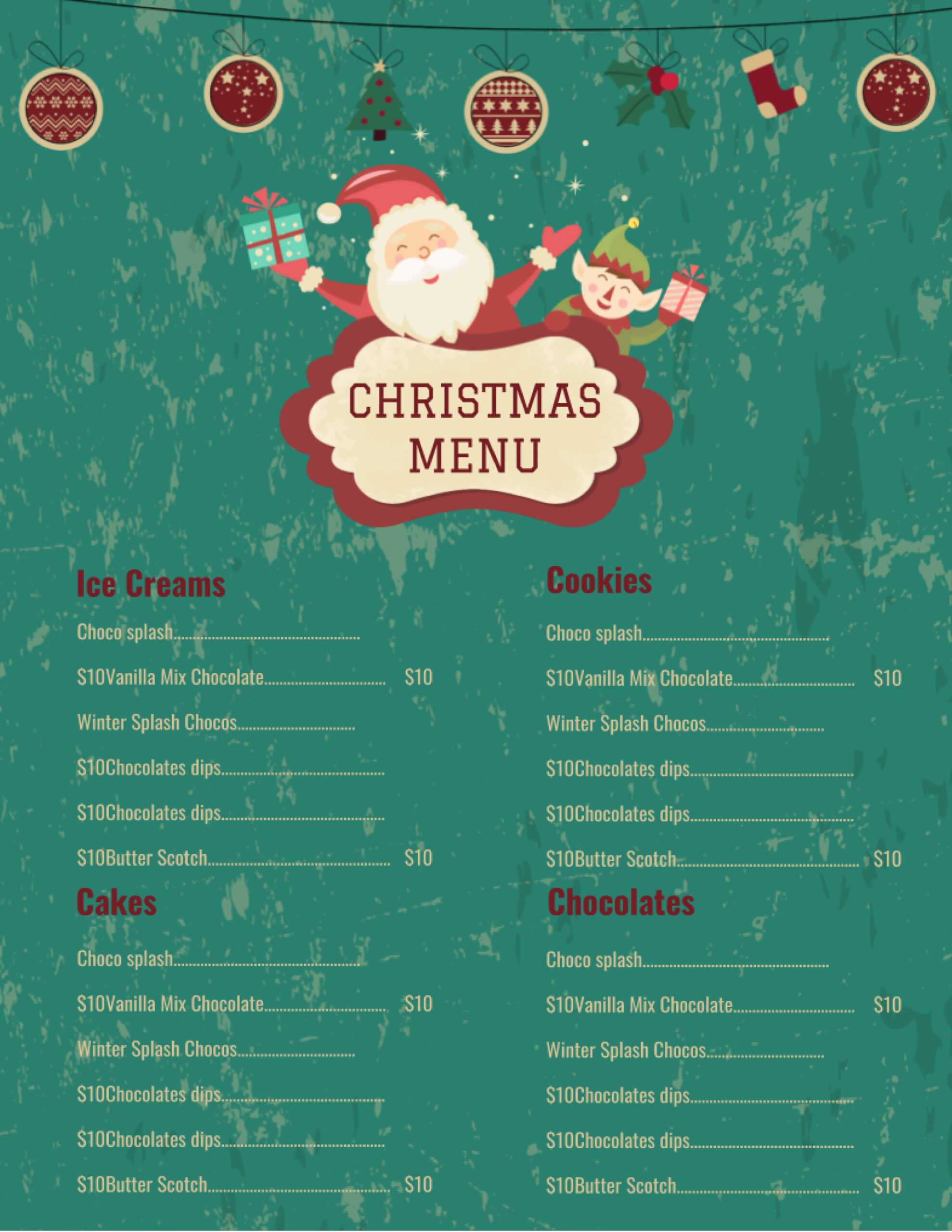 32 Free Simple Menu Templates For Restaurants, Cafes, And Throughout Fun Menu Templates