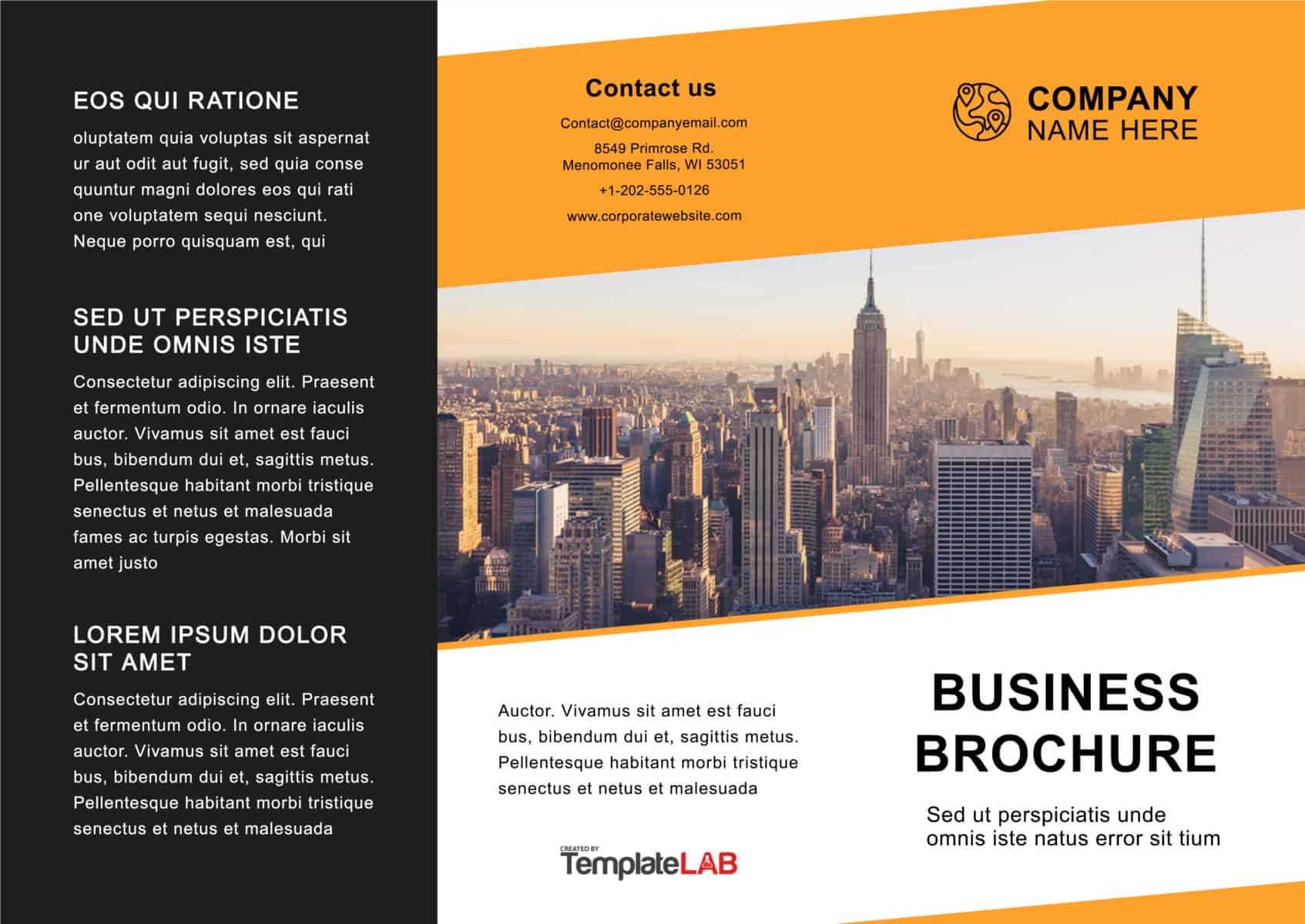 33 Free Brochure Templates (Word + Pdf) ᐅ Template Lab With Free Online Tri Fold Brochure Template