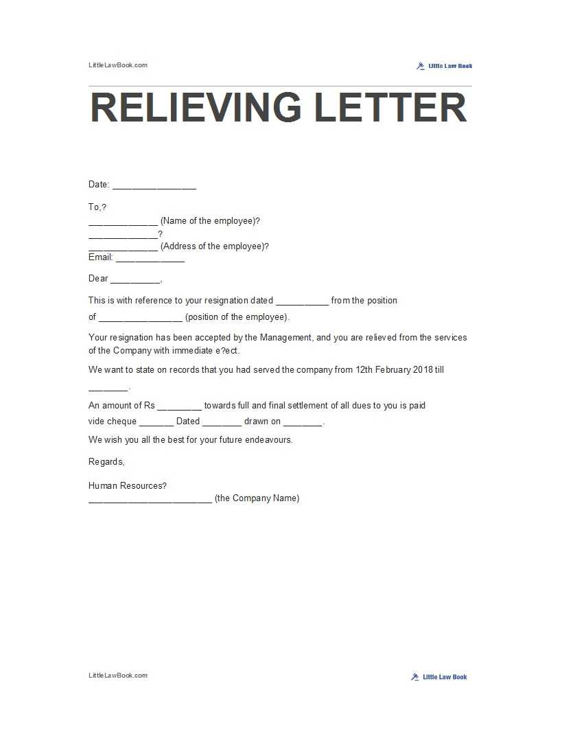37 Professional Relieving Letters (Free Templates) ᐅ Within Full And Final Settlement Offer Letter Template