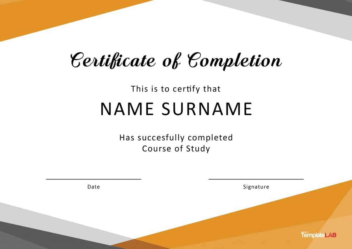 40 Fantastic Certificate Of Completion Templates [Word Regarding Free Certificate Of Completion Template Word