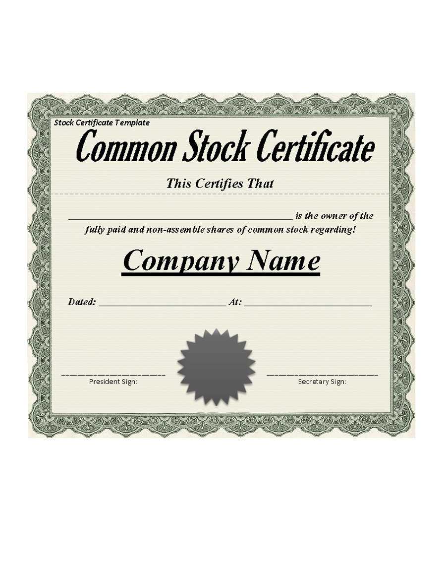 40+ Free Stock Certificate Templates (Word, Pdf) ᐅ Template Lab In Free Stock Certificate Template Download