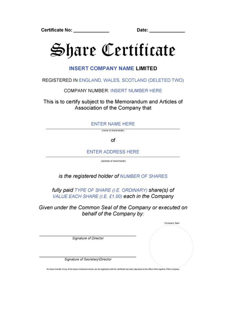 40+ Free Stock Certificate Templates (Word, Pdf) ᐅ Template Lab Inside Corporate Bond Certificate Template