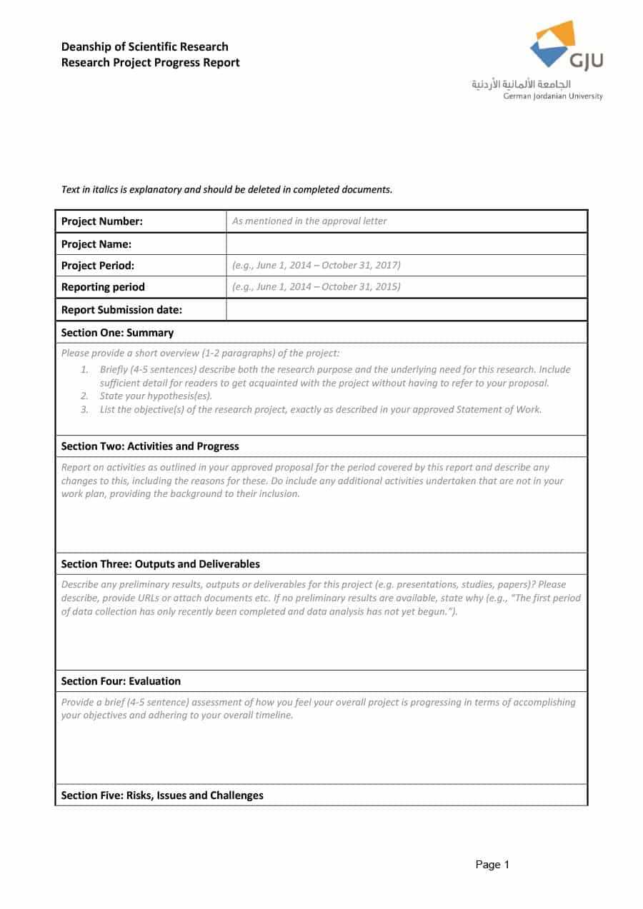 40+ Project Status Report Templates [Word, Excel, Ppt] ᐅ Intended For Engineering Progress Report Template