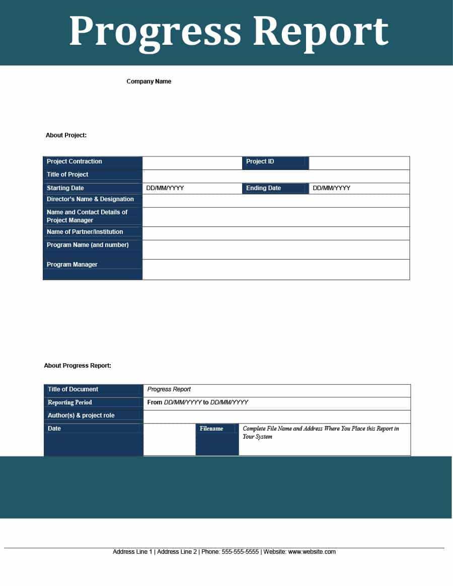 40+ Project Status Report Templates [Word, Excel, Ppt] ᐅ Regarding Company Progress Report Template
