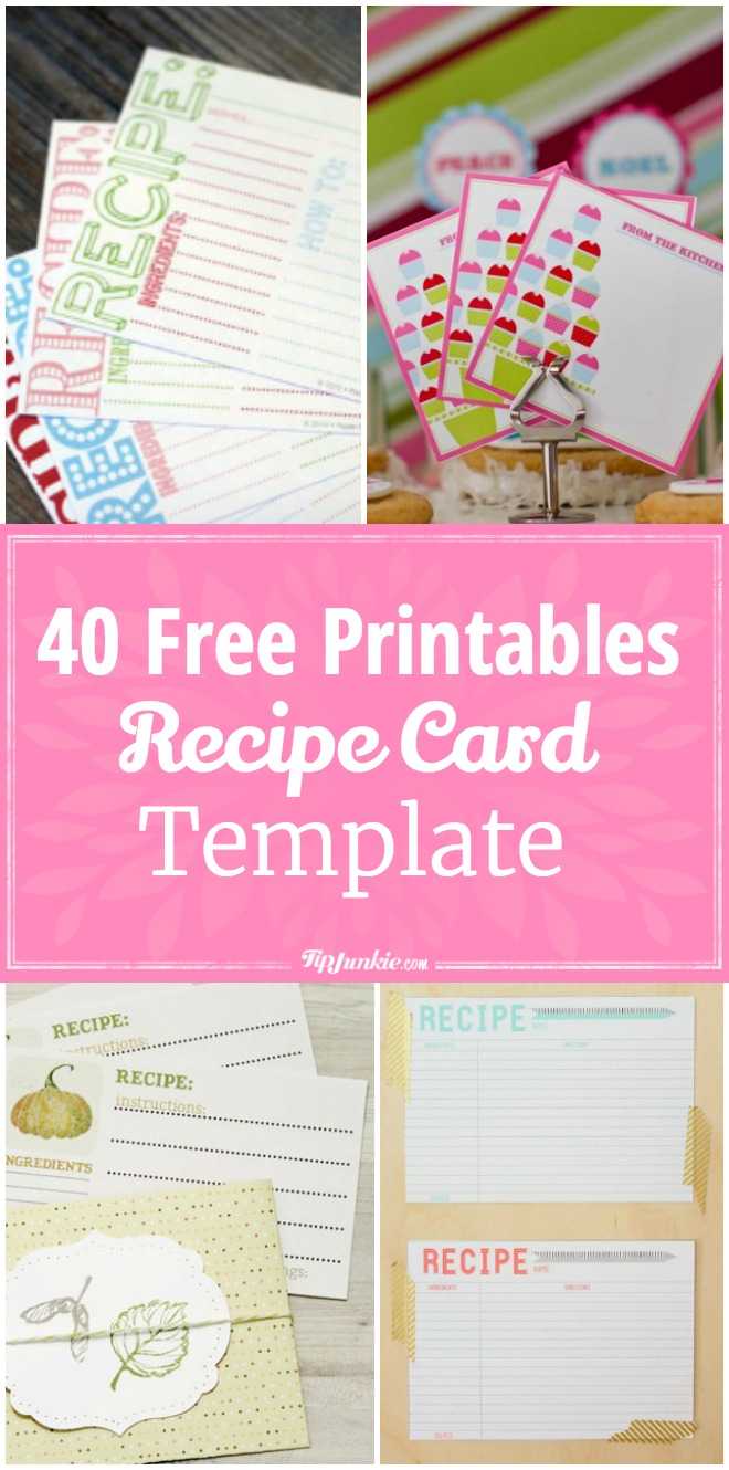 40 Recipe Card Template And Free Printables – Tip Junkie Throughout Fillable Recipe Card Template