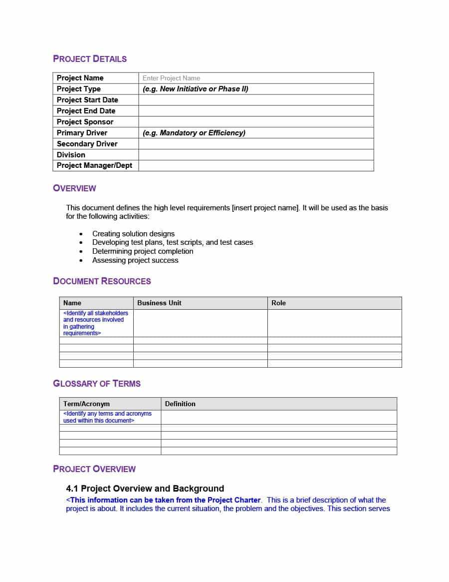 40+ Simple Business Requirements Document Templates ᐅ Regarding Free Document Templates For Business