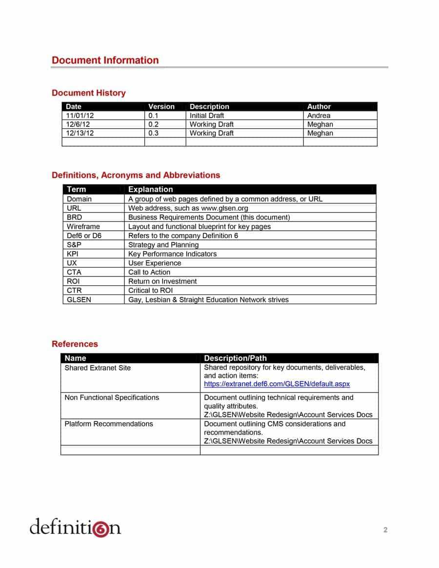 40+ Simple Business Requirements Document Templates ᐅ With Example Business Requirements Document Template