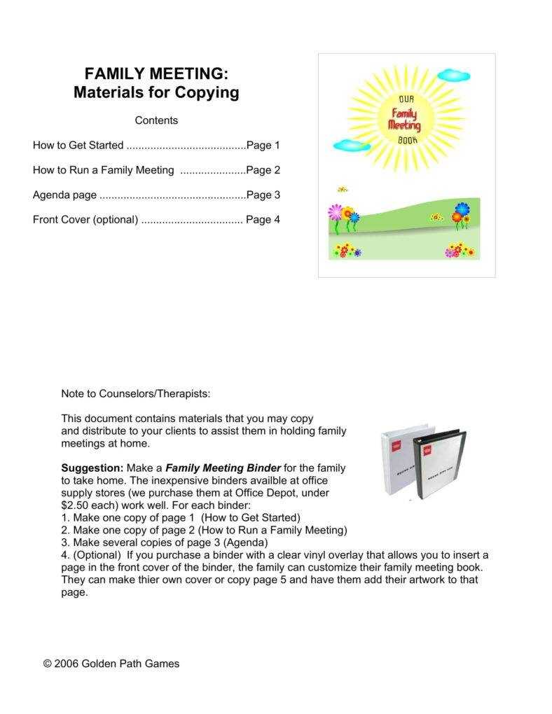 5+ Family Minutes In A Meeting Templates – Pdf | Free In Family Meeting Agenda Template