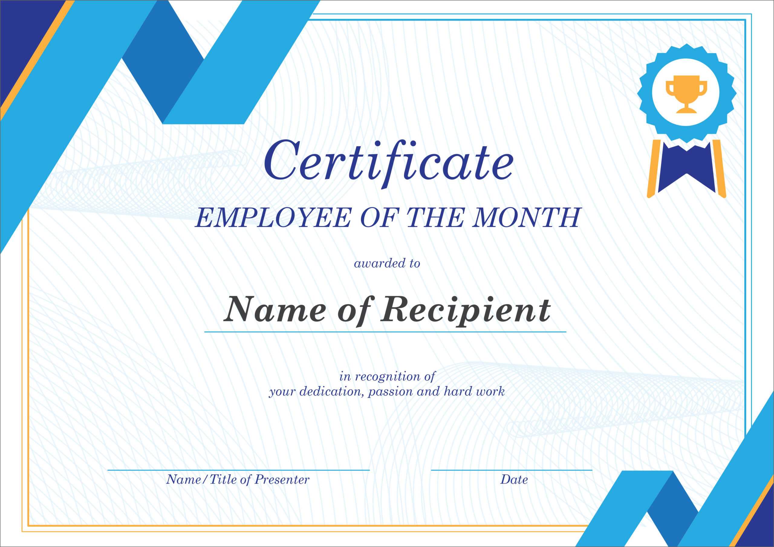 50 Free Creative Blank Certificate Templates In Psd With Regard To Employee Of The Year Certificate Template Free