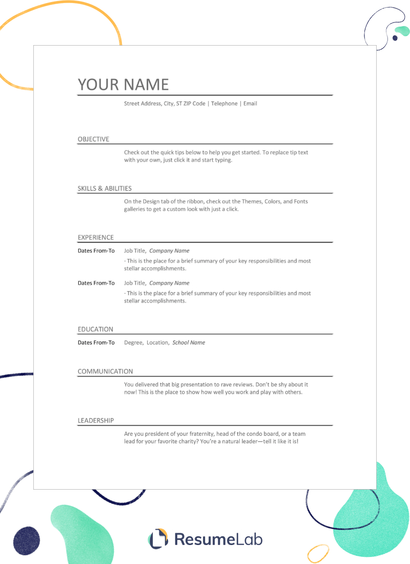 50+ Free Resume Templates For Microsoft Word To Download Intended For Free Blank Cv Template Download