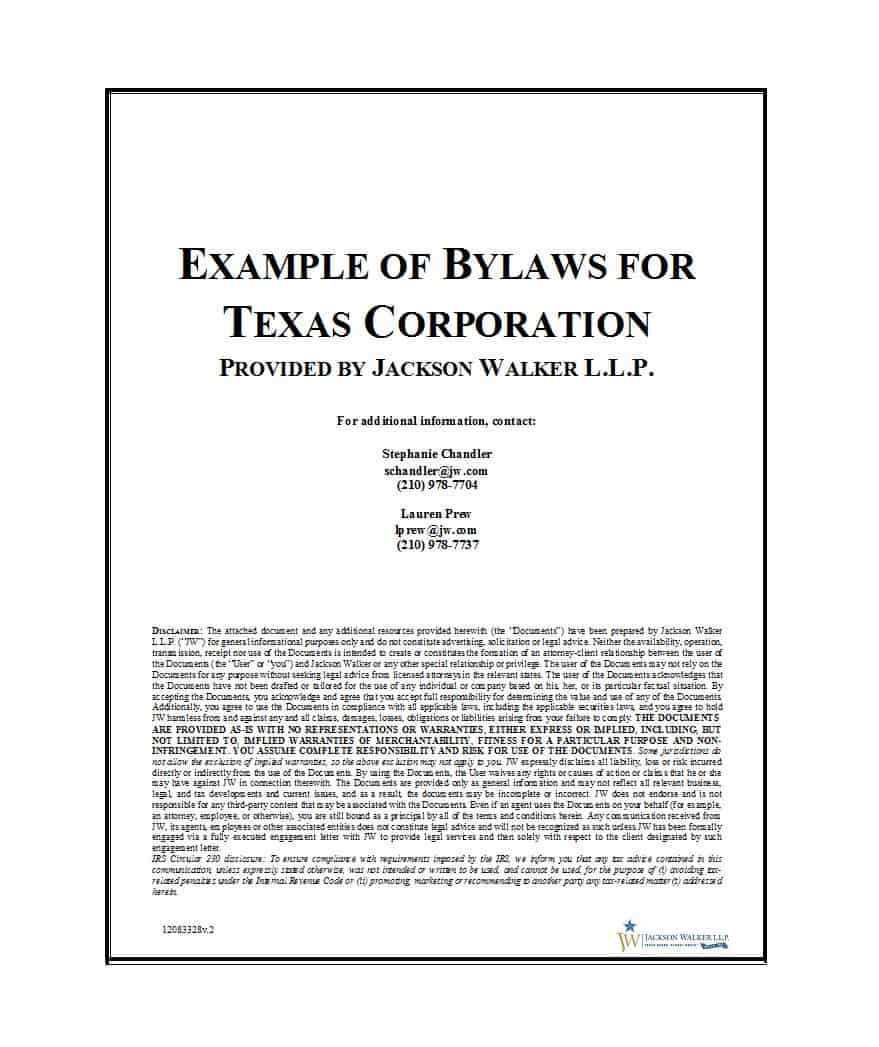 50 Simple Corporate Bylaws Templates & Samples ᐅ Template Lab Intended For Corporate Bylaws Template Word