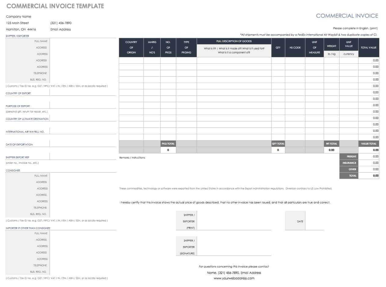 55 Free Invoice Templates | Smartsheet Within Commercial Invoice Packing List Template