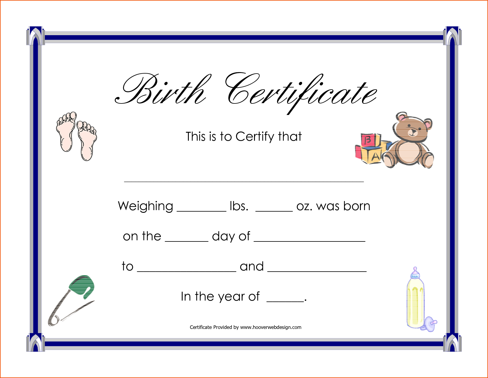 6+ Birth Certificate Templates – Bookletemplate Within Editable Birth Certificate Template