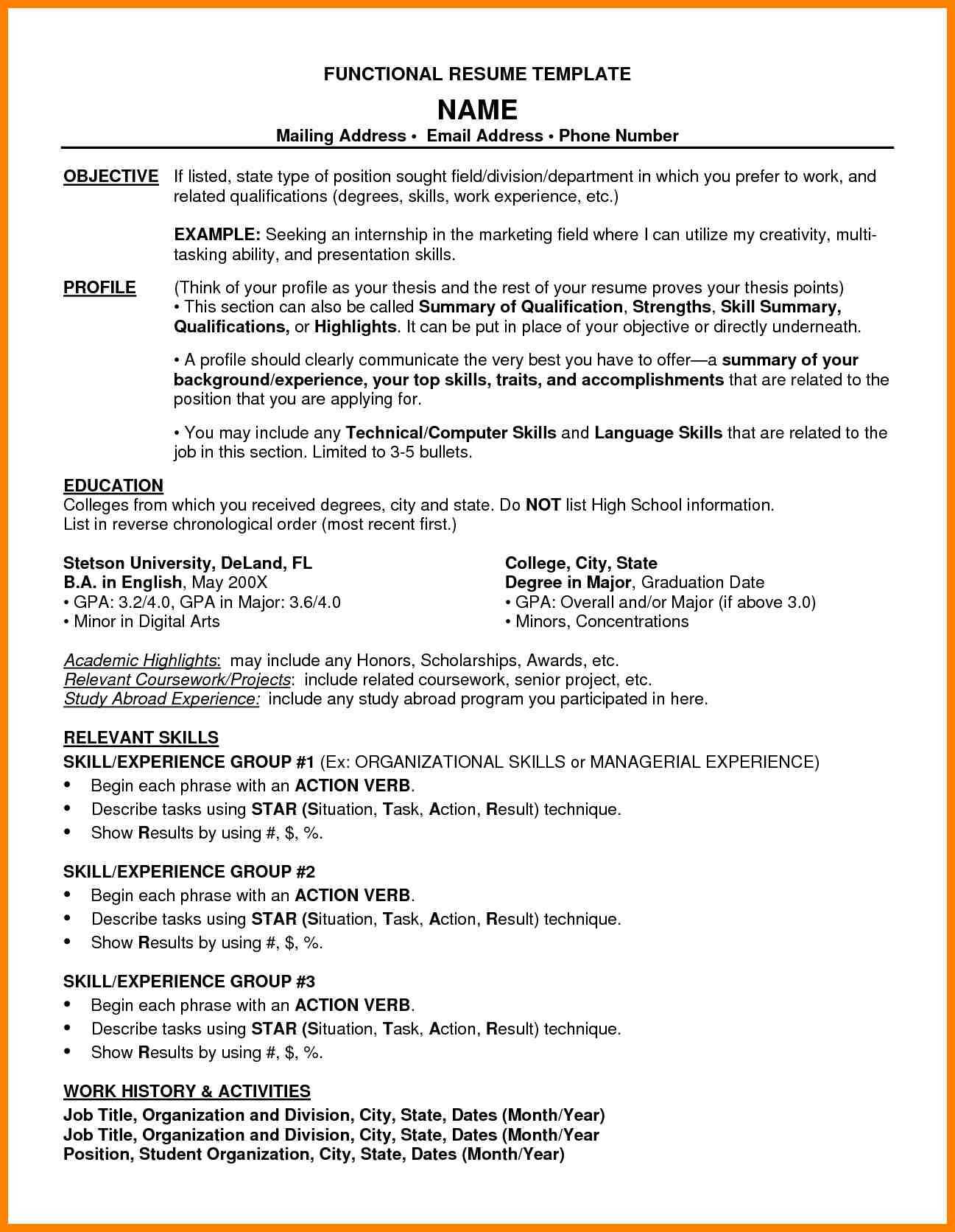 6+ Combination Resume Sample Pdf | Letter Adress With Combination Resume Template Word
