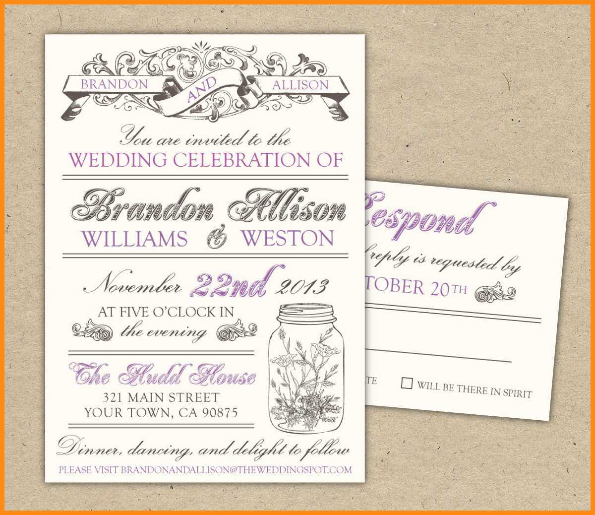 6+ Download Invite Templates | Odr2017 Pertaining To Free Wedding Rsvp Postcard Template
